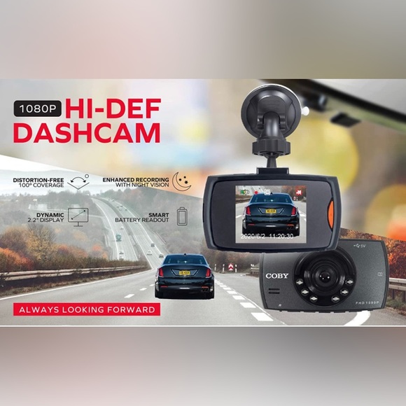 Coby Car Audio, Video & GPS Coby 80p Full Hd Dash Cam Front Camera